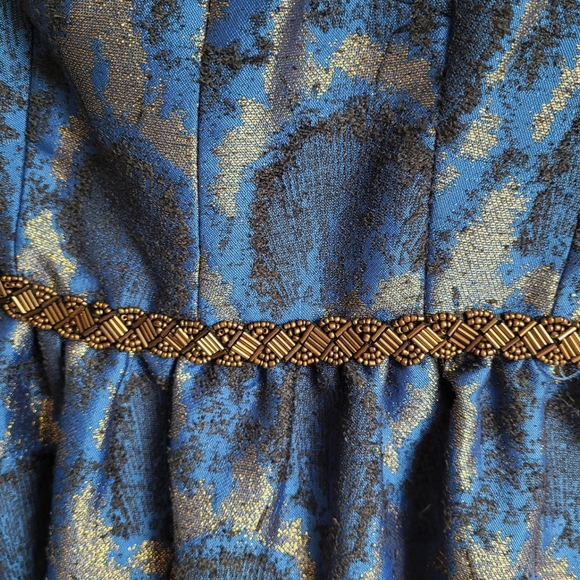 1861 blue and gold dress Small - Picture 3 of 3
